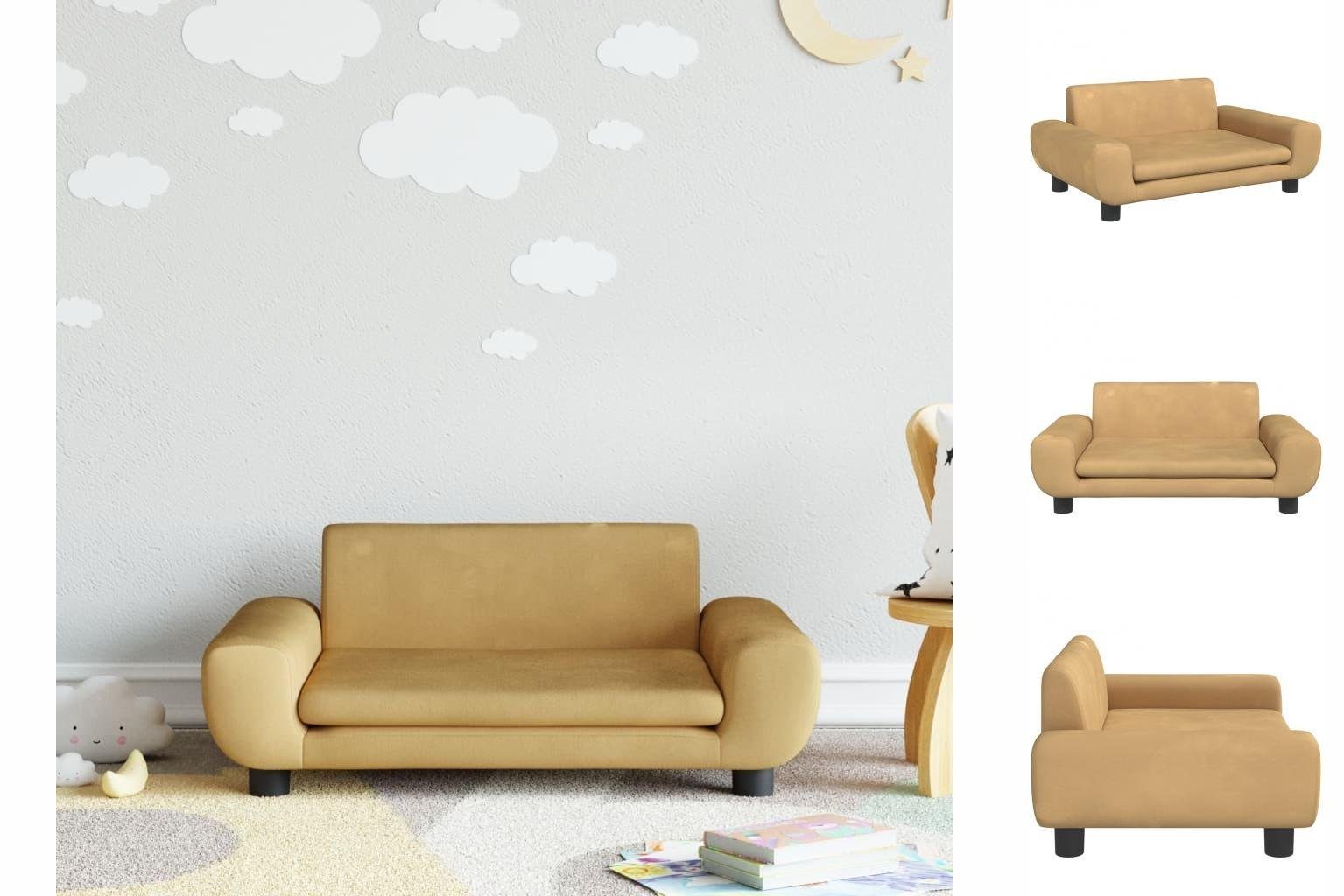 vidaXL Kindersofa Kindersofa Braun 70x45x33 cm Samt Kindercouch Kindermöbel Kinderzimmer