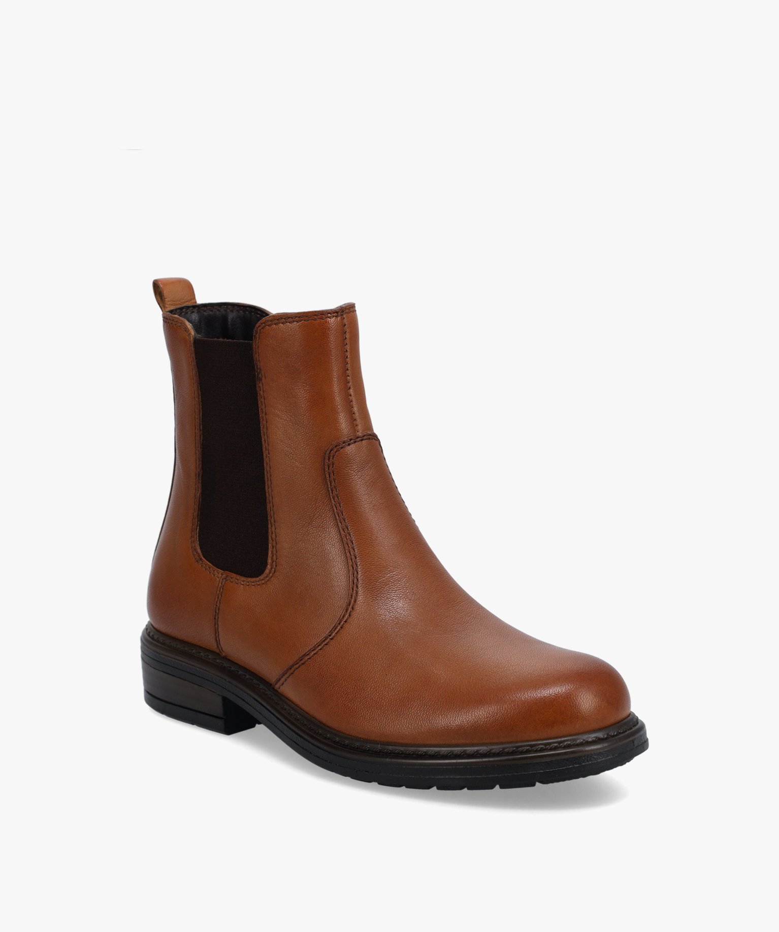 Boots fille style Chelsea unies dessus cuir - Tanéo camel | GEMO