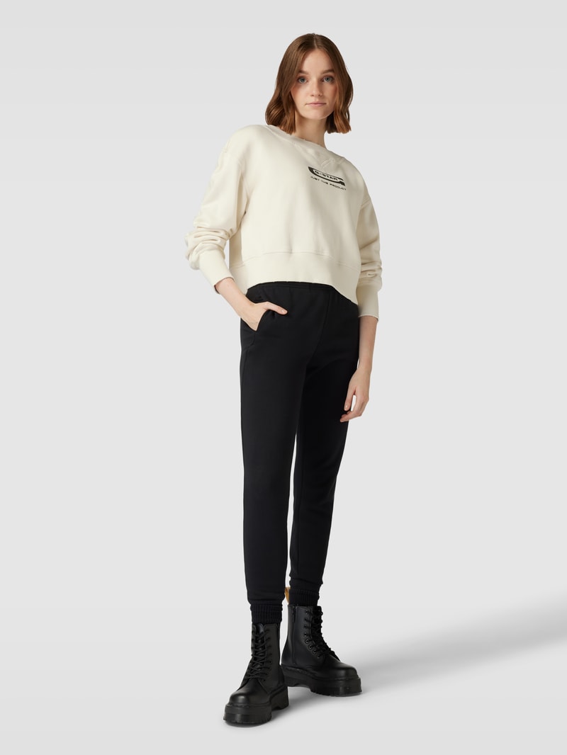 Cropped Sweatshirt im Destroyed-Look in offwhite