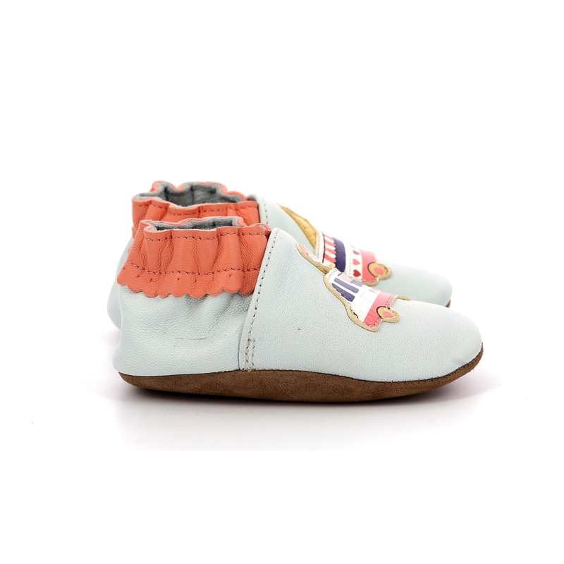 Chaussons cuir tannage vegetal Ice Cream Bus