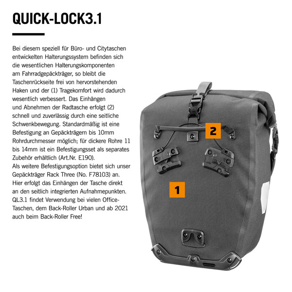 BACK-ROLLER URBAN QL31 - Fahrradtaschen