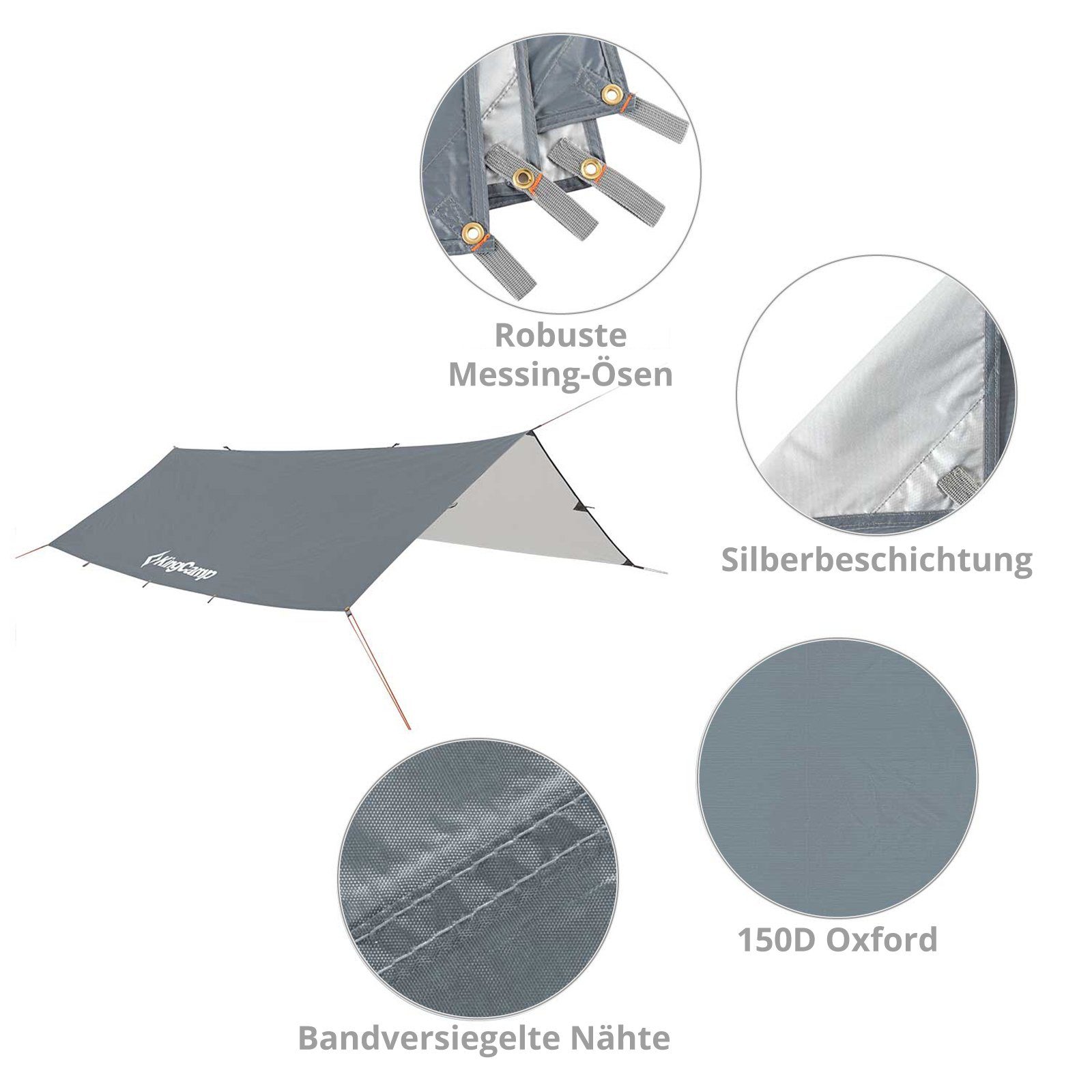 KingCamp Sonnensegel Camping Tarp Bowman Sonnensegel Bus, Zelt Wind Schutz Plane Dach UV 50+