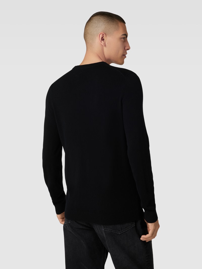 Strickpullover aus Kaschmir mit Rundhalsausschnitt in schwarz