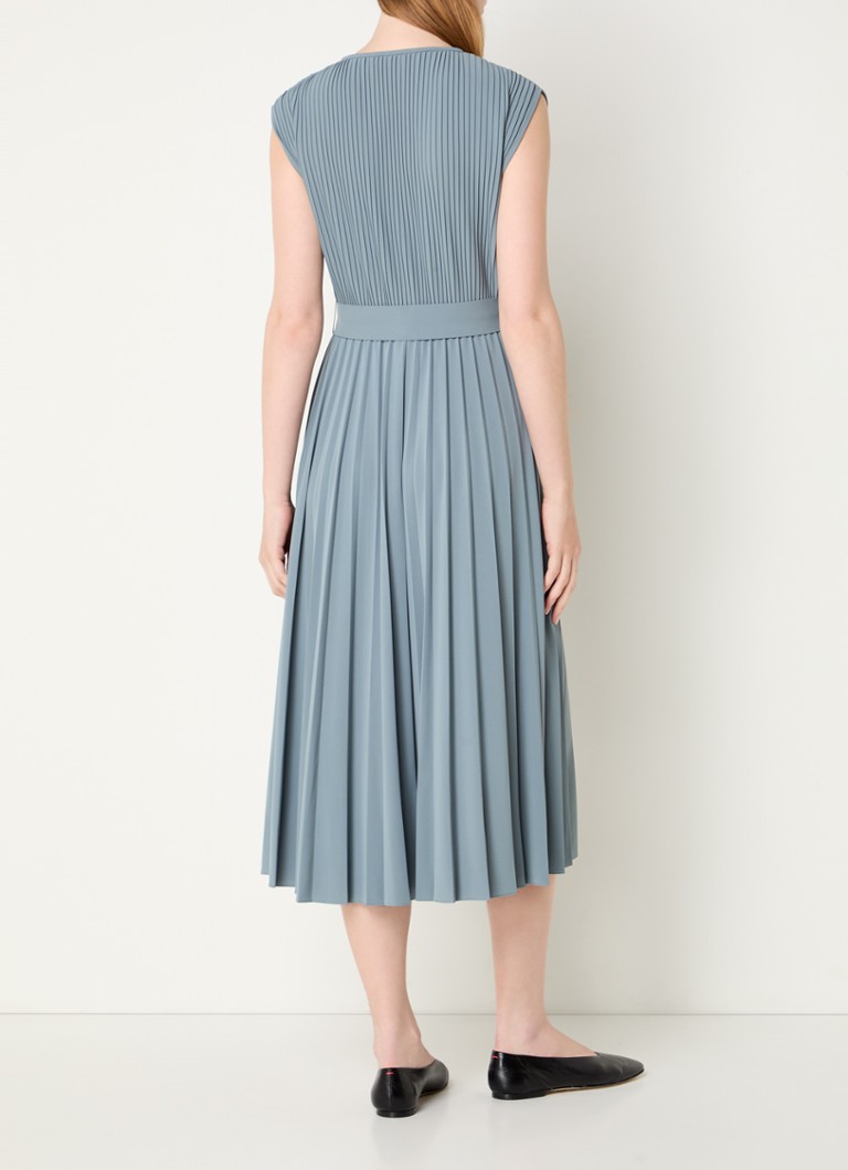 Abito midi MaxMara Kiss con dettagli plissettati e cintura da annodare