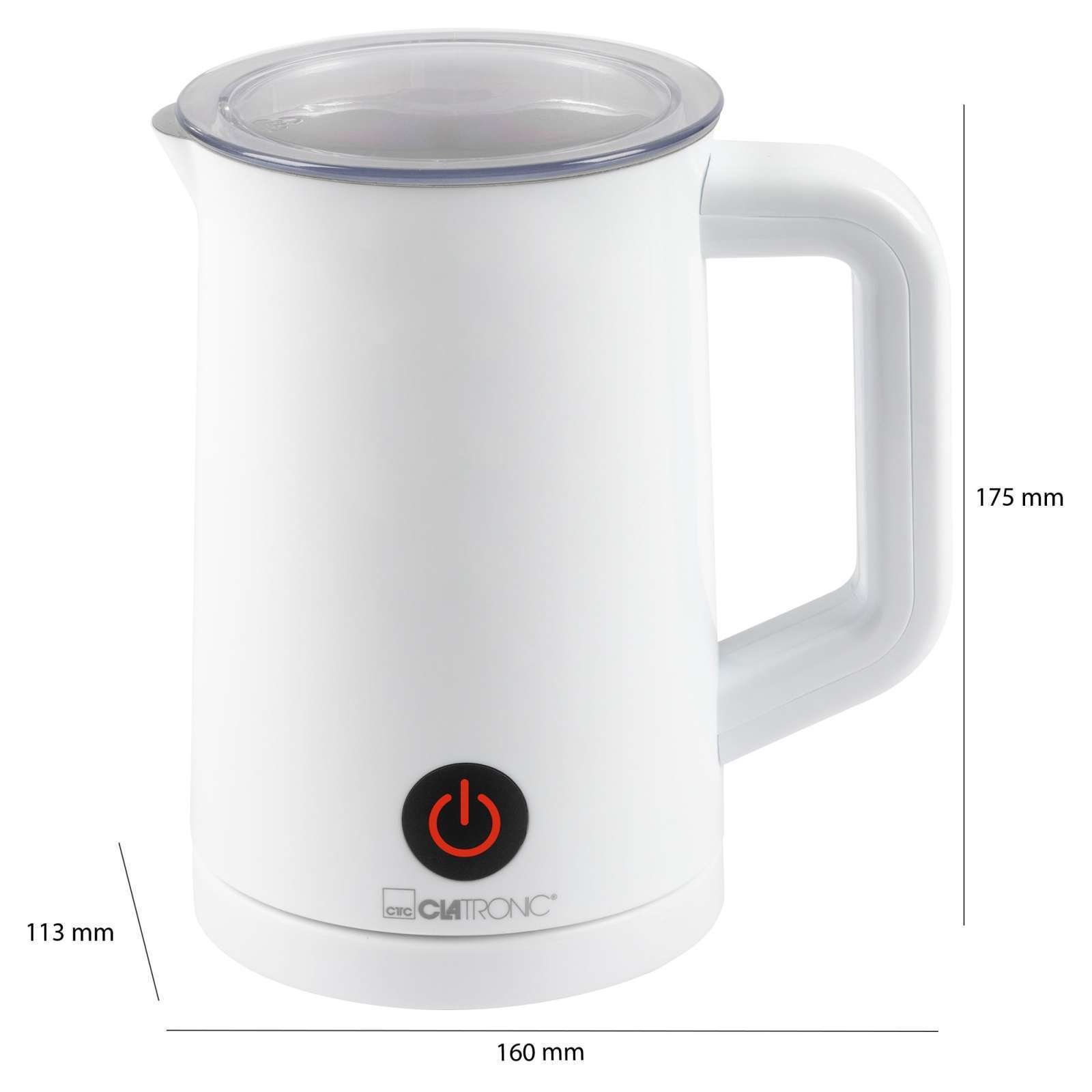 CLATRONIC Milchaufschäumer CLATRONIC Milchaufschäumer Milchschäumer warm-kalt 500 W MS 3693 weiß