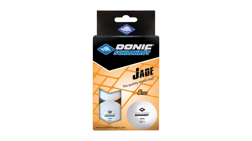 Donic-Schildkröt - Tischtennisball Jade, Poly 40+ Qualität, 6 Stk. im Blister, weiß