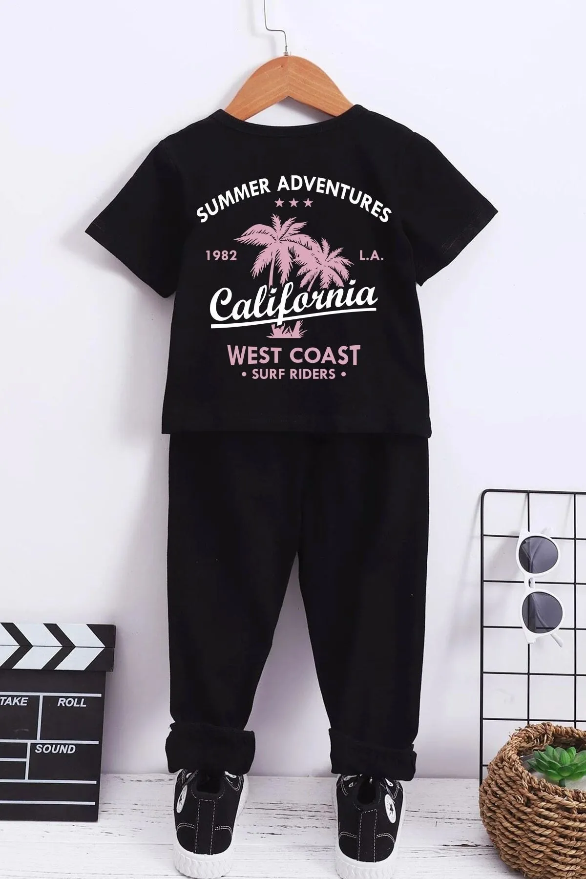 uyguntarz  Kinder-Trainingsanzug-Set „California“ mit bedrucktem Unterteil und Oberteil