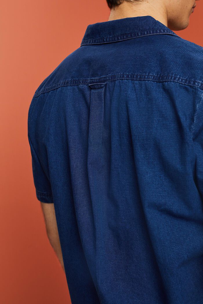 Kurzärmliges Jeanshemd, 100 % Baumwolle