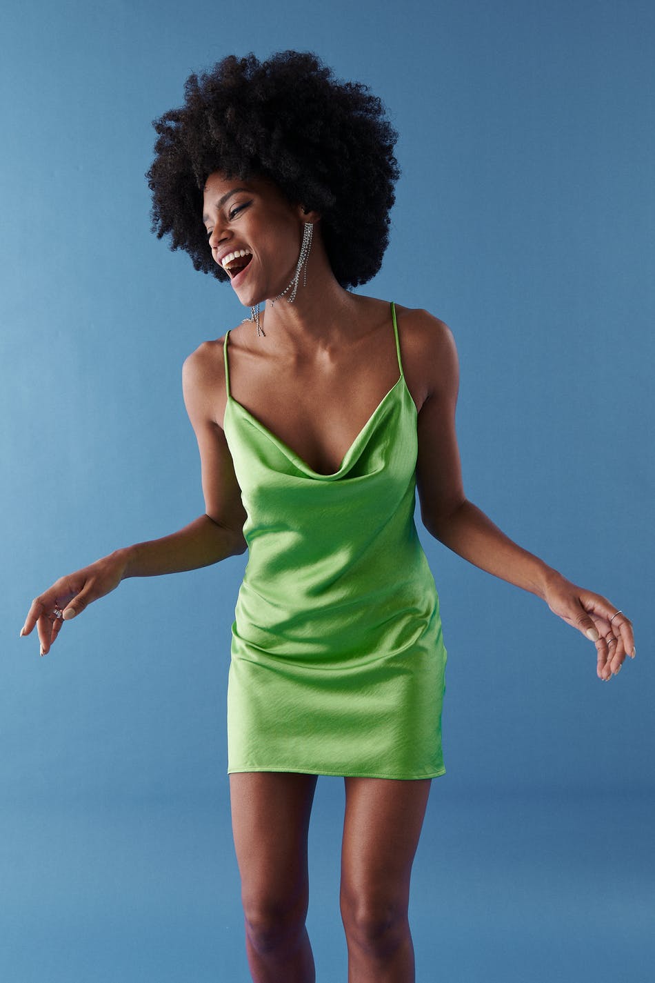 Satina mini cowl neck dress