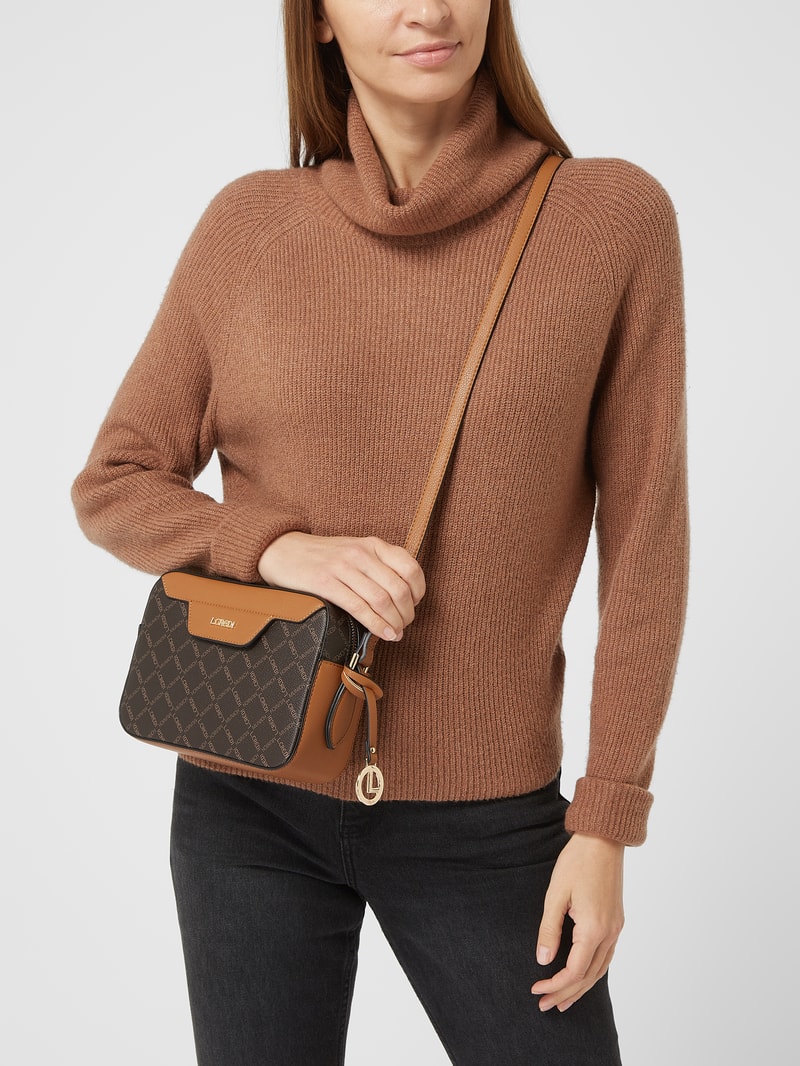 Crossbody Bag mit Logo-Muster Modell 'Filiberta' in mittelbraun