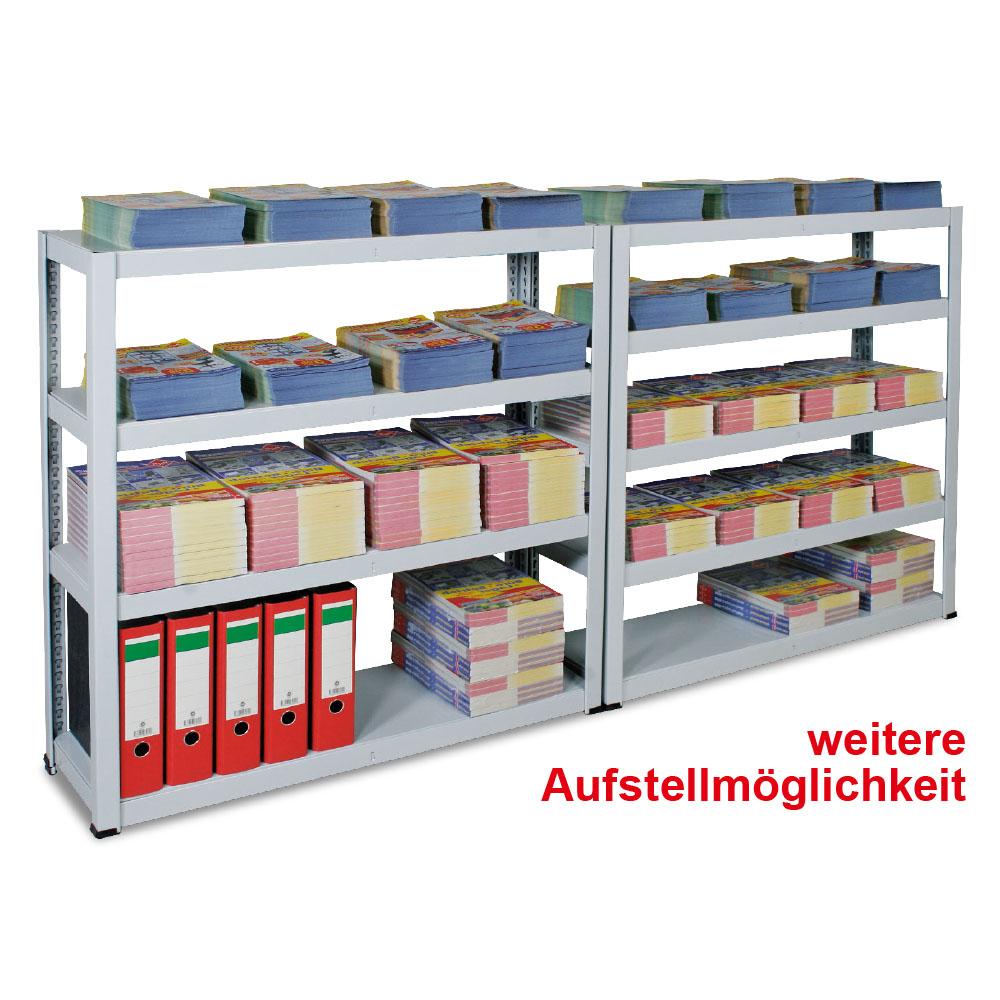 BRB Fachbodenregal mit 12 Böden, lichtgrau