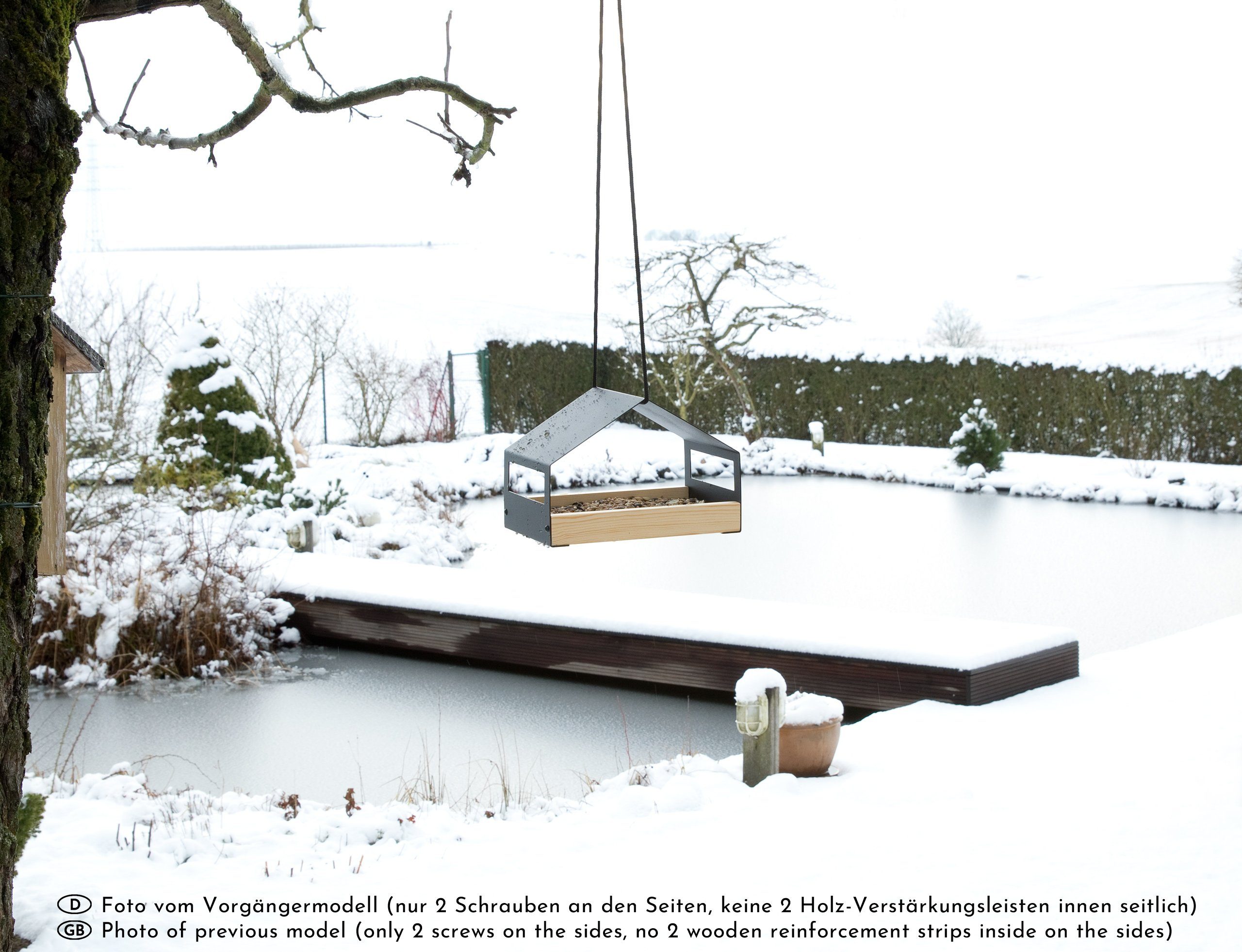 WONDERMAKE Vogelhaus wetterfest zum Aufhängen, Metall Vogelfutterhaus klein Vogelhäuschen