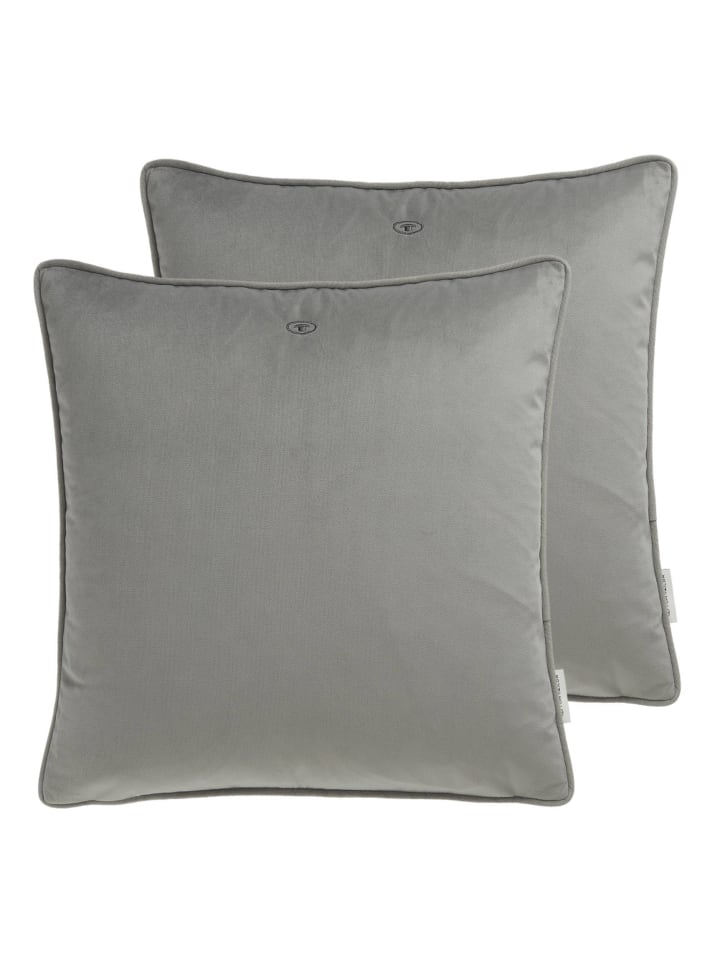 Tom Tailor TT Kissenhülle 2er Set VelvetSignature 45 x 45 cm in Grau günstig kaufen 45 x 45 cm