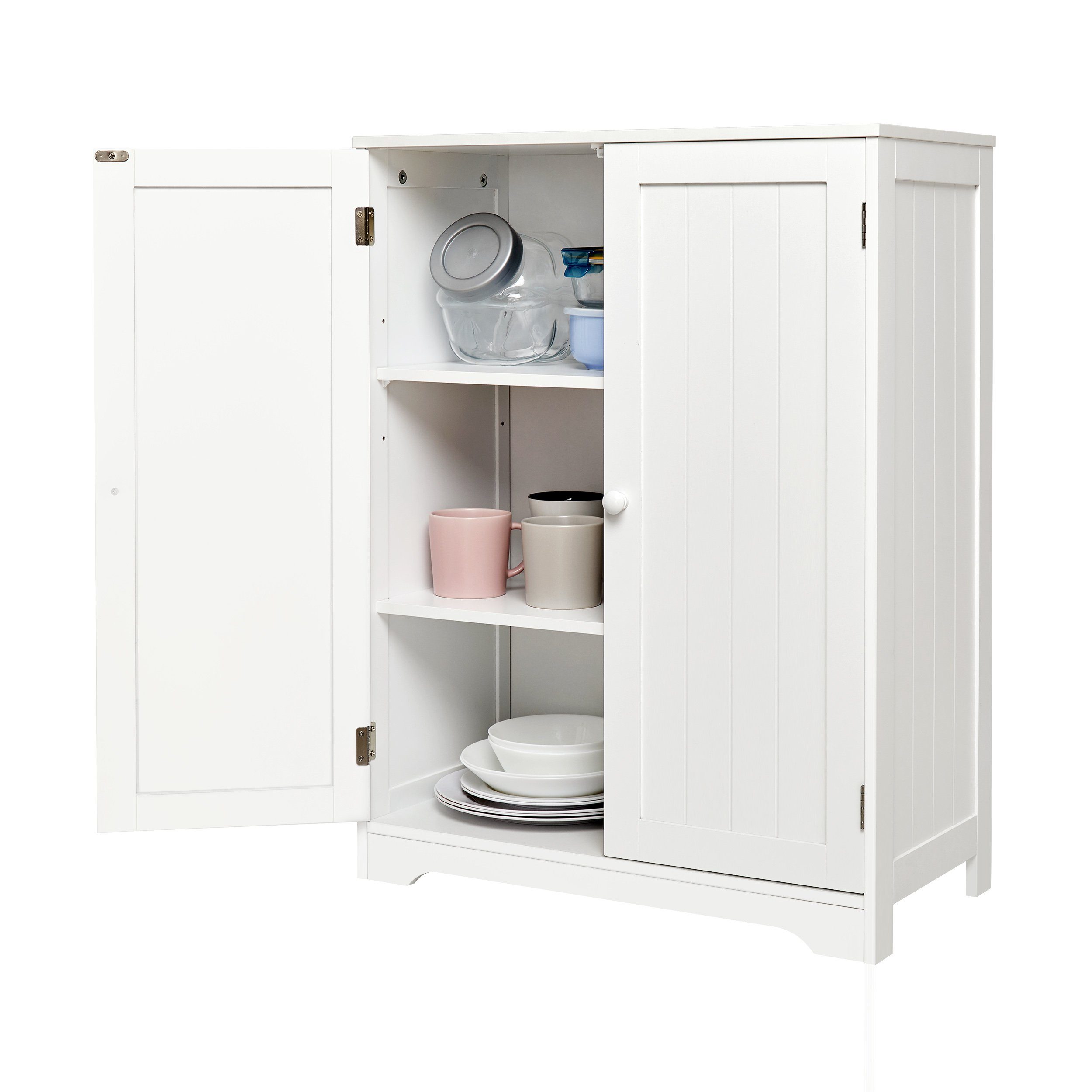 Mondeer Badkommode Badezimmerschrank, mit Stauraum, 30 x 60 x 80 cm, Weiß