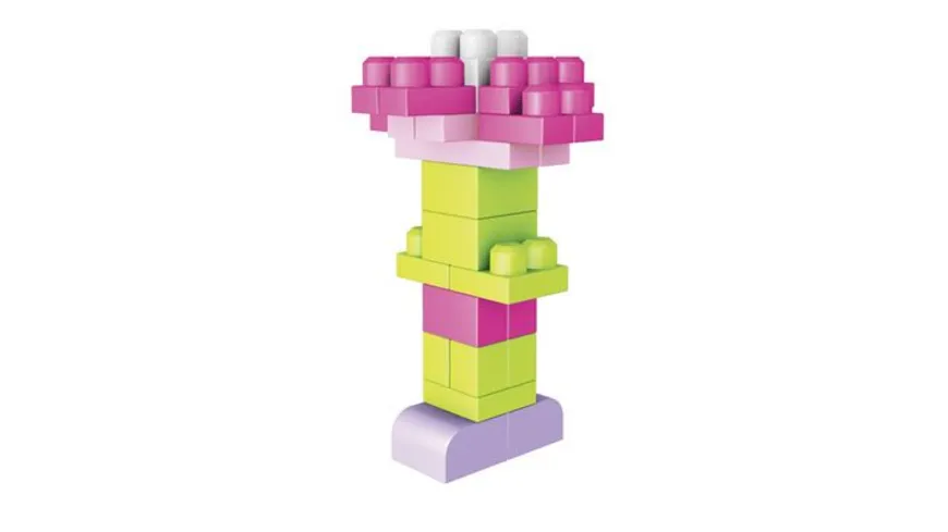 Mega Bloks Bausteine-Beutel pink (60 Teile), Steck-Bausteine Kinder, Bauklötze