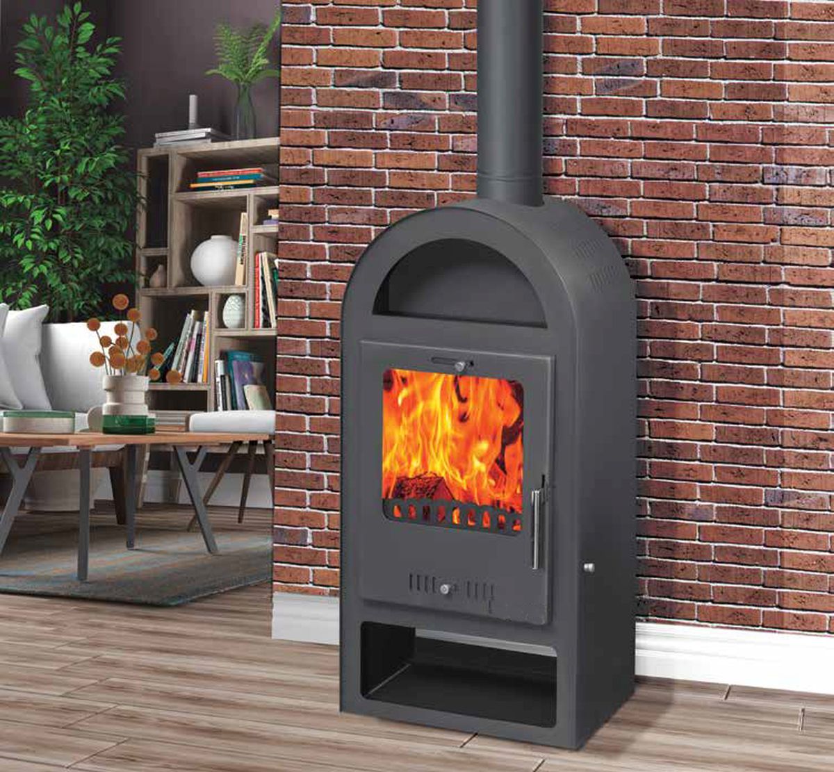 Moeby24 Kaminofen Klassik Efes Anthrazit 150mm Rauchrohr BimSchV 1-2 EEK A