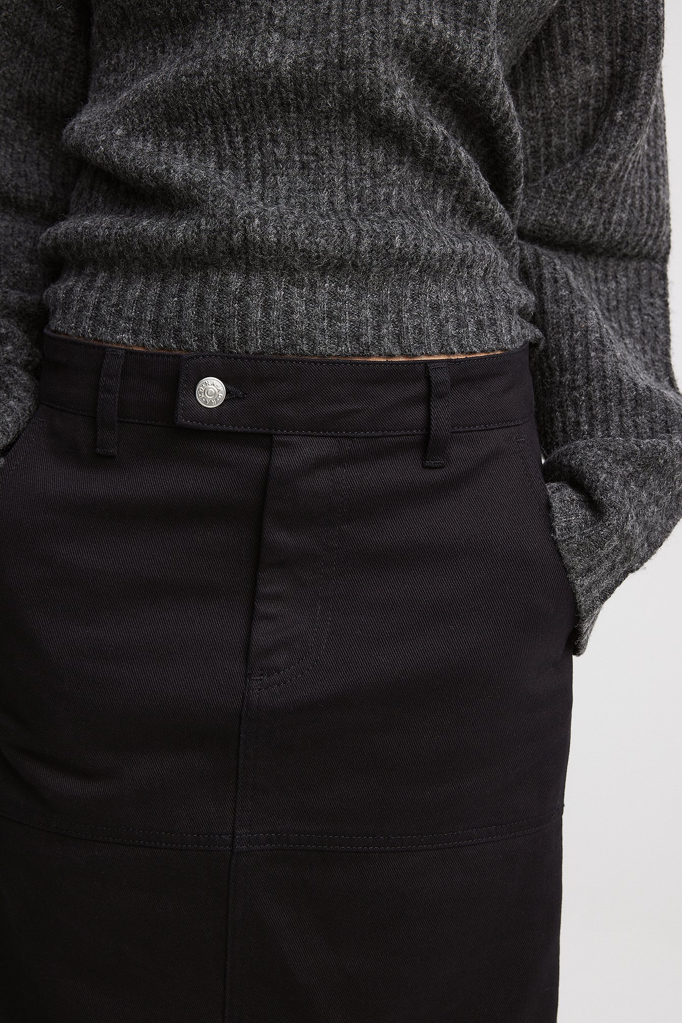 Maxirock aus Denim mit Schlitz