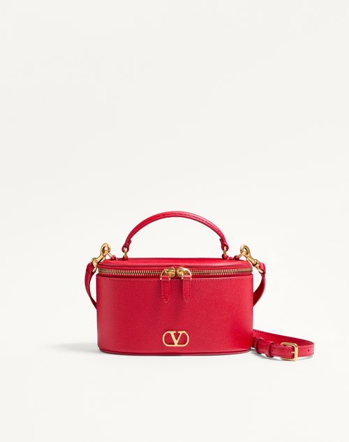 Mini Vanity Bag VLogo Signature em couro de bezerro granulado