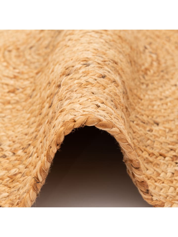 Pergamon Naturfaser Handgefertigt Jute Teppich Nele Rund in Beige günstig kaufen