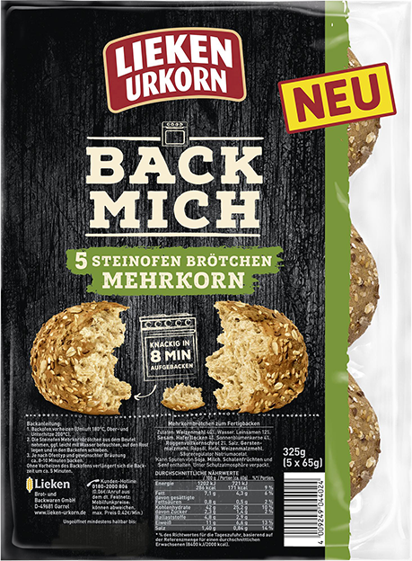 Lieken Urkorn Back Mich Steinofen Brötchen Mehrkorn