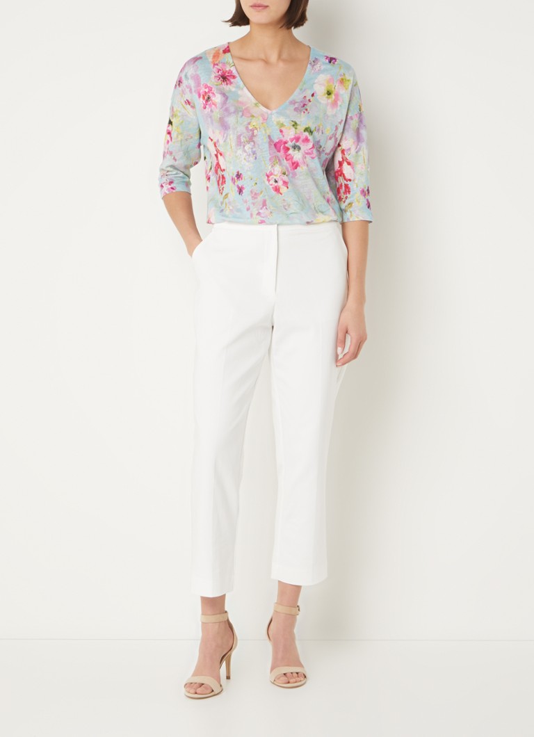 Top in lino con stampa floreale Phase Eight Flossie