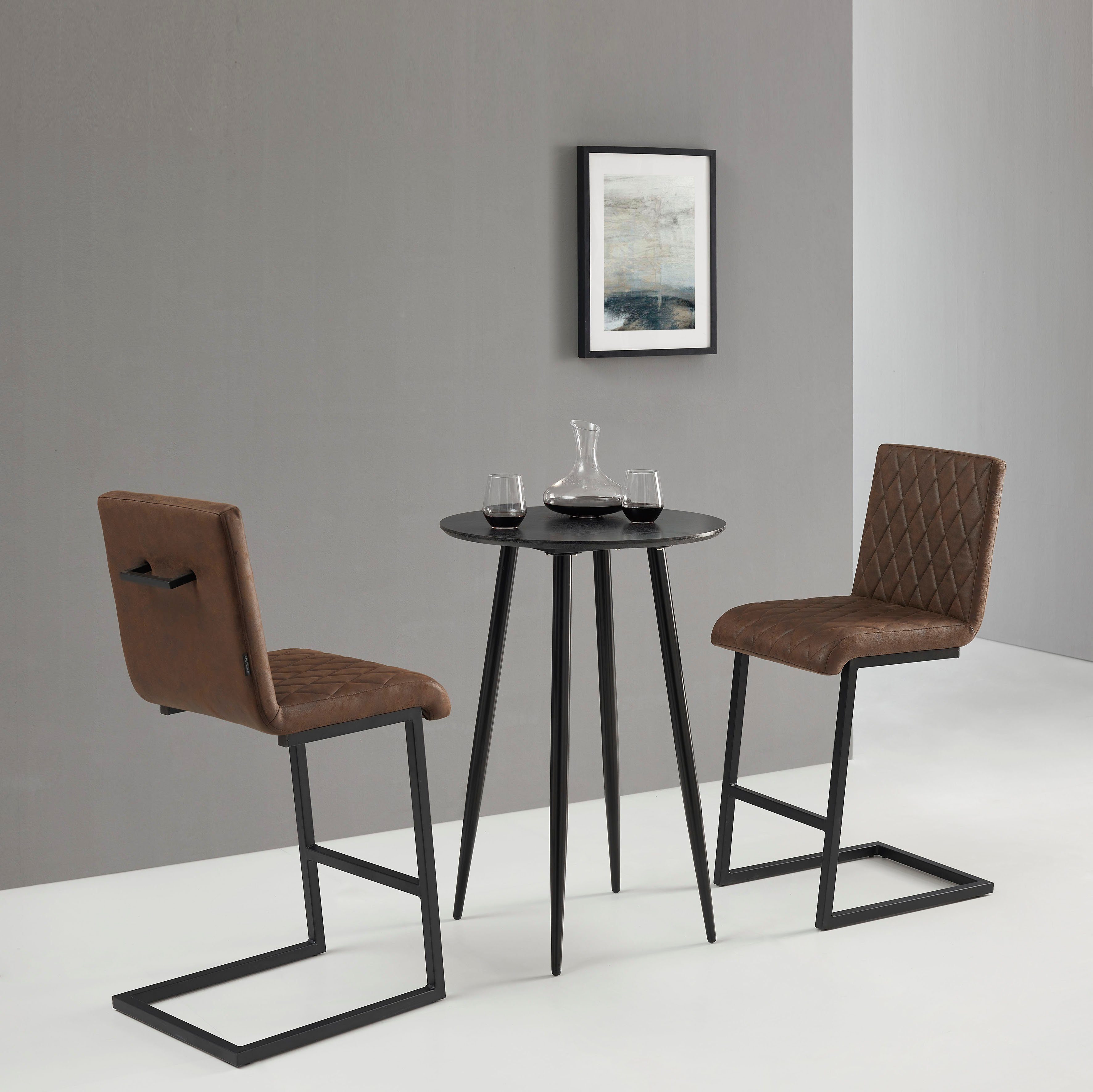 INOSIGN Bistrostuhl Janelle (2 St), Sitz und Rücken gepolstert, Nähte am Sitz und Rücken, Sitzhöhe 65 cm