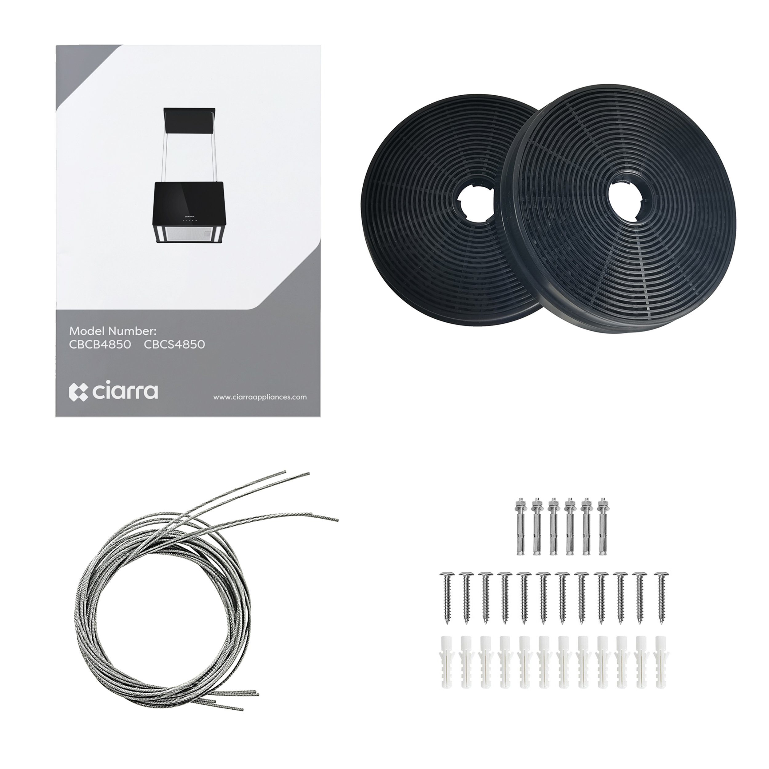 CIARRA Inselhaube CBCS4850, 700m³/h A+++ Freihängend Dunstabzugshaube WiFi App Touch Bedienung