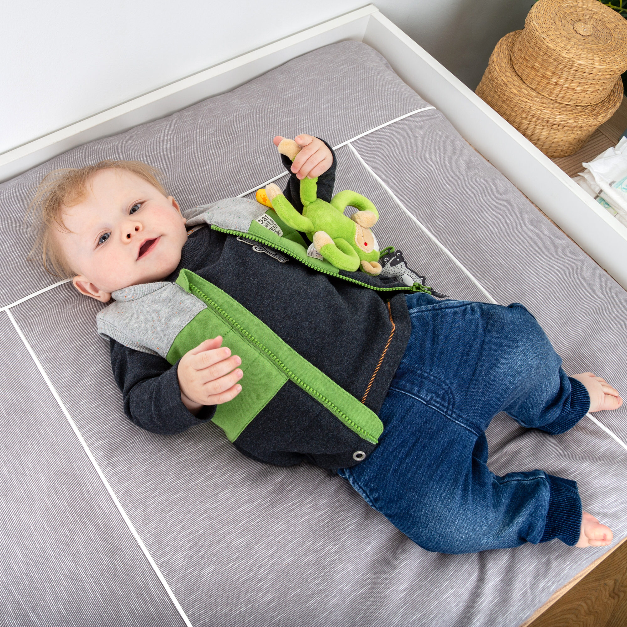 Babyjeans mit Beinbündchen in Dunkelblau