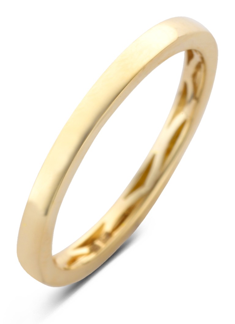 Inel din aur galben de 14k, încrustat cu diamante.