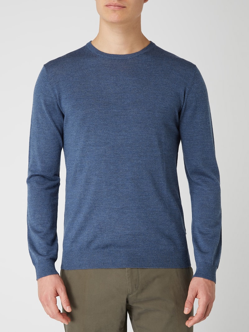 Pullover aus Merinowolle Modell 'Margrate' in hellblau
