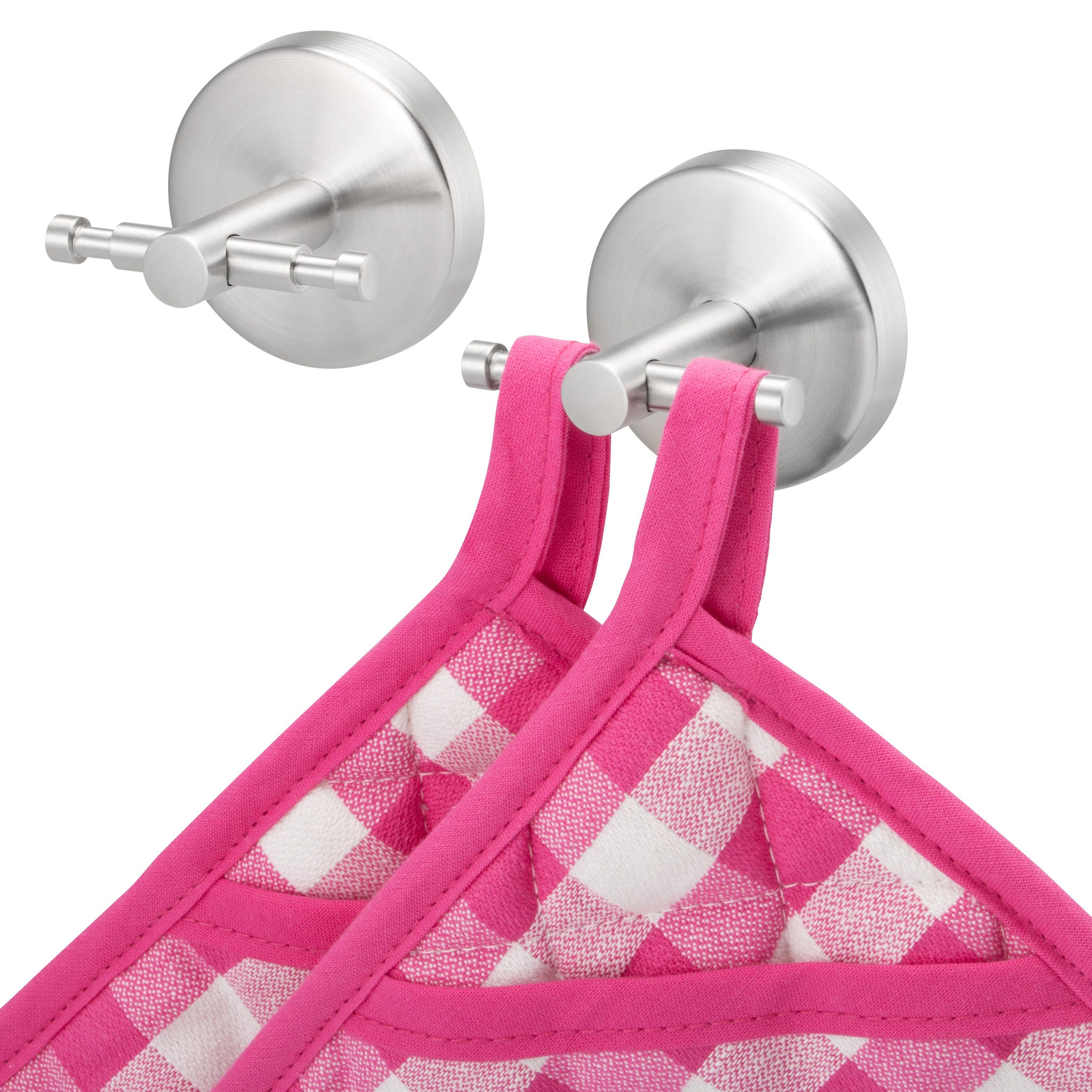 bremermann Wandhaken bremermann Bad-Serie PIAZZA - Doppel-Wandhaken 2er Set, Edelstahl matt, Badezimmer, Küche, (Set, 2-St)