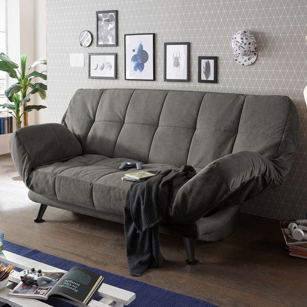 Lomadox Schlafsofa INSUL-09, mit Bettkasten in 208x134 cm, in der Farbe stone