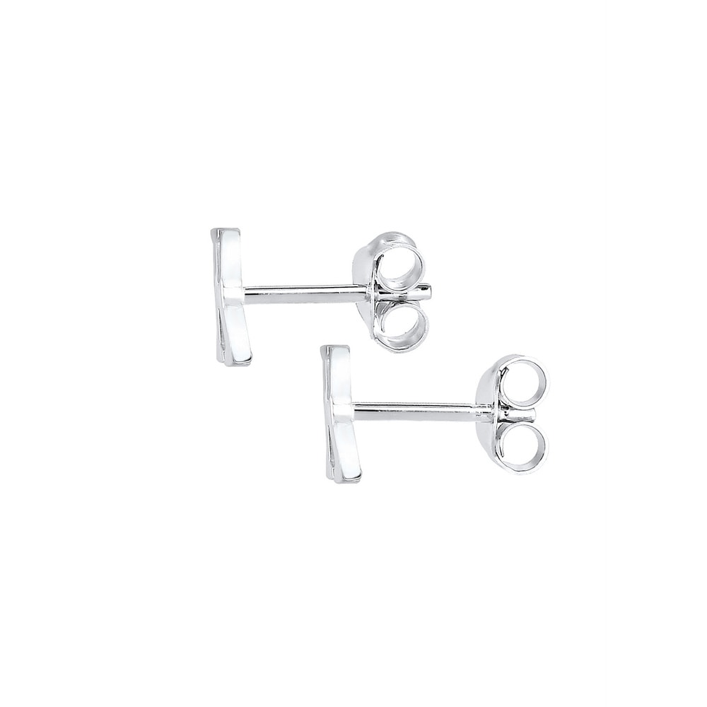 Elli Elli Boucles d'Oreilles Lettre K Clous d'Oreilles Femme - (925/1000) Argent Boucles d'oreilles