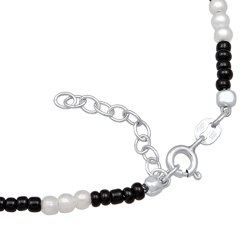 Elli Elli Bracelet de Cheville Femmes Bracelet de cheville Yin Yang avec perles de ver Bijoux