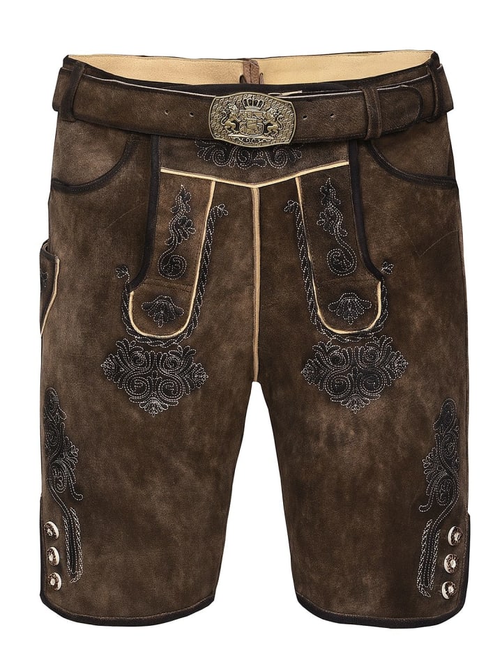 Edelnice Kurze Wildbock Lederhose Fabian in dunkelbraun günstig kaufen