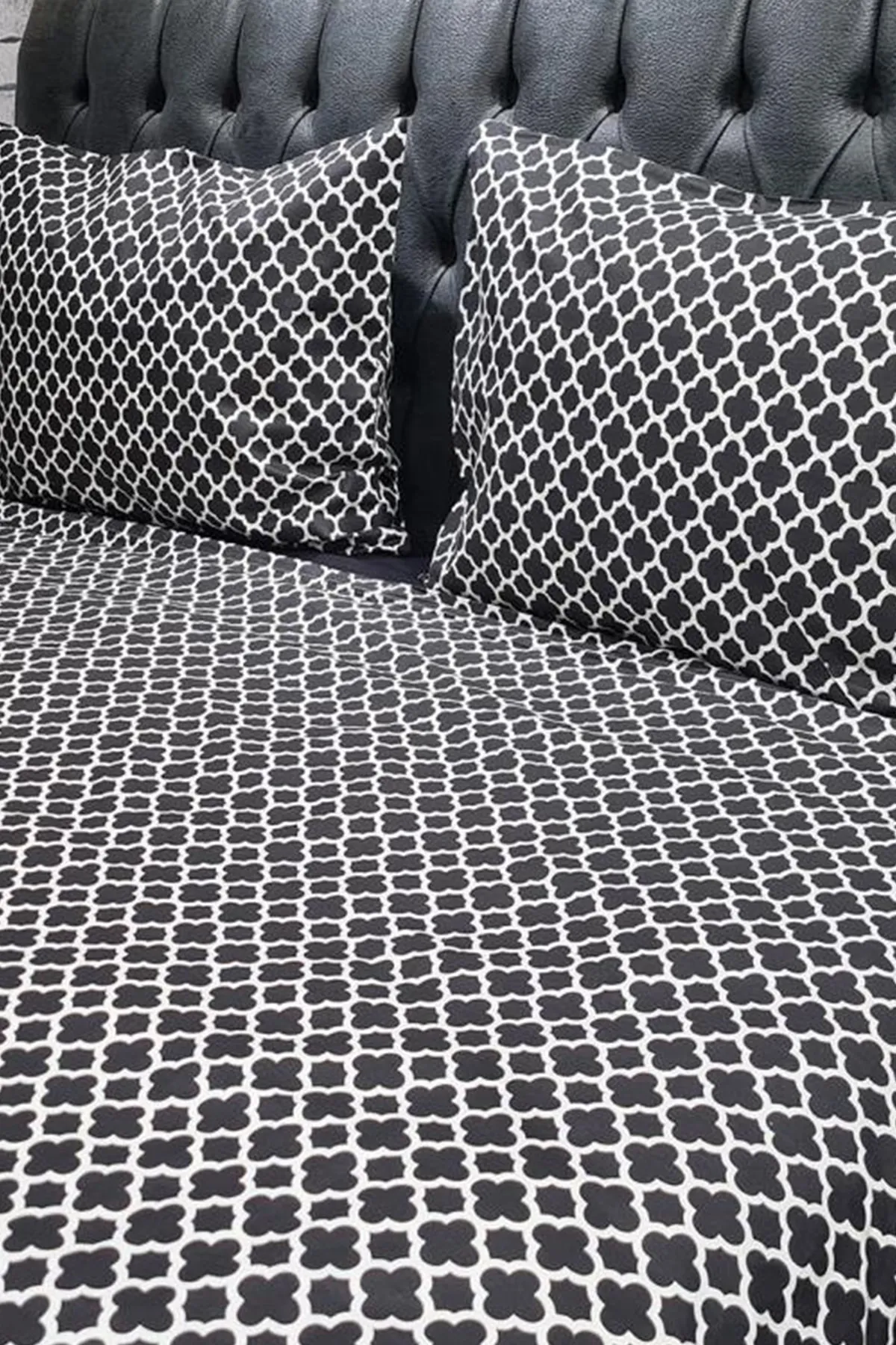 Çeyiz Diyarı  Doppelbett-Bettbezug-Set, Schwarz