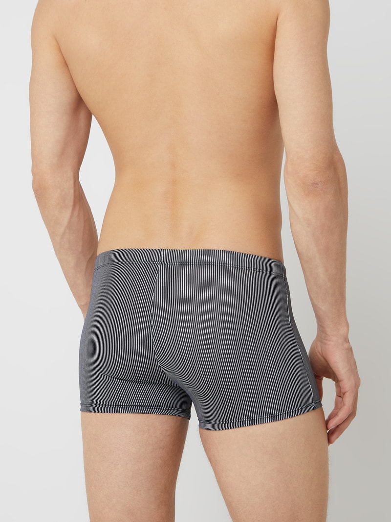Badehose mit Streifenmuster in schwarz