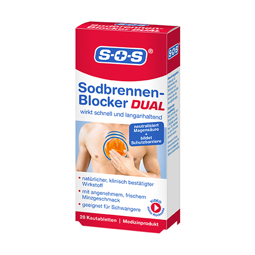 SOS SODBRENNEN-Blocker DUAL Kautabletten  20 St  Kautabletten