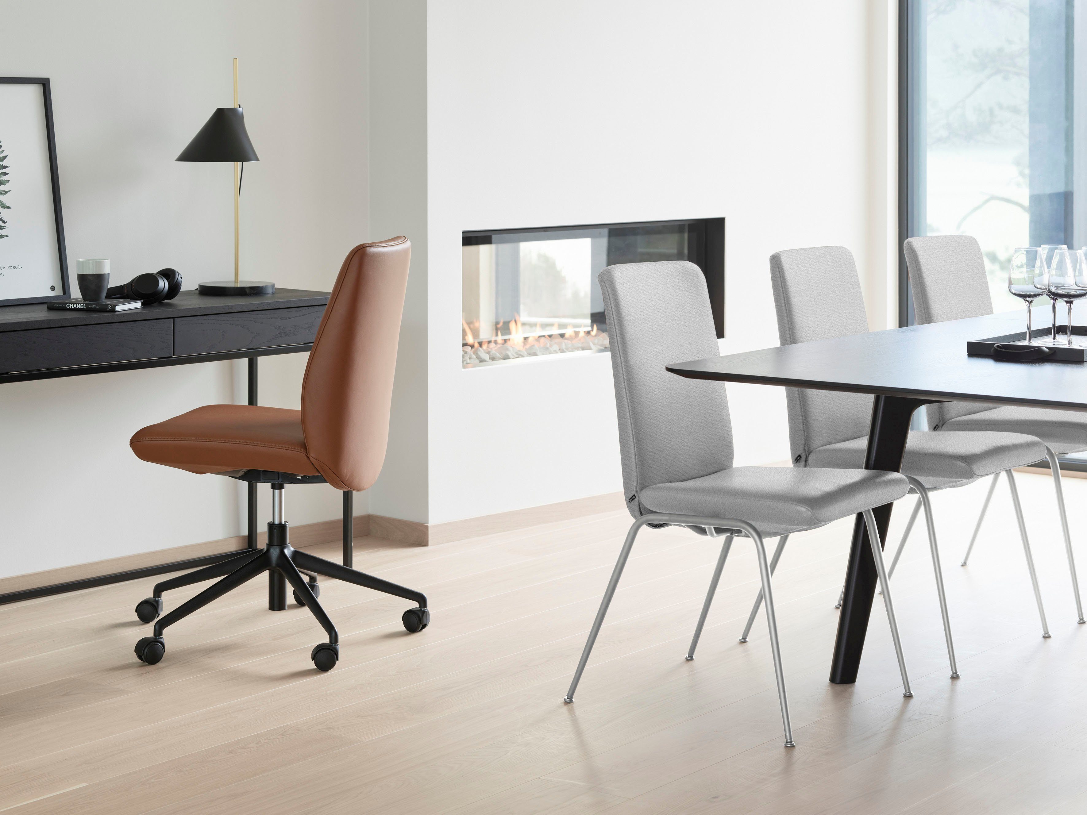 Stressless® Polsterstuhl Laurel, Low Back, Größe M, mit Beinen aus Stahl in Schwarz matt