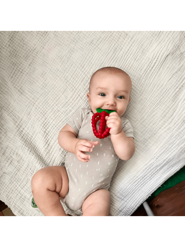RaZbaby Silikon Beißring Himbeere für zahnende Babys ab 3 Monaten in Rosa günstig kaufen onesize