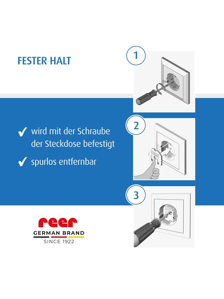 Reer [20 Stück] Steckdosenschutz schraubbar in Weiß ab 0 Monate günstig kaufen onesize