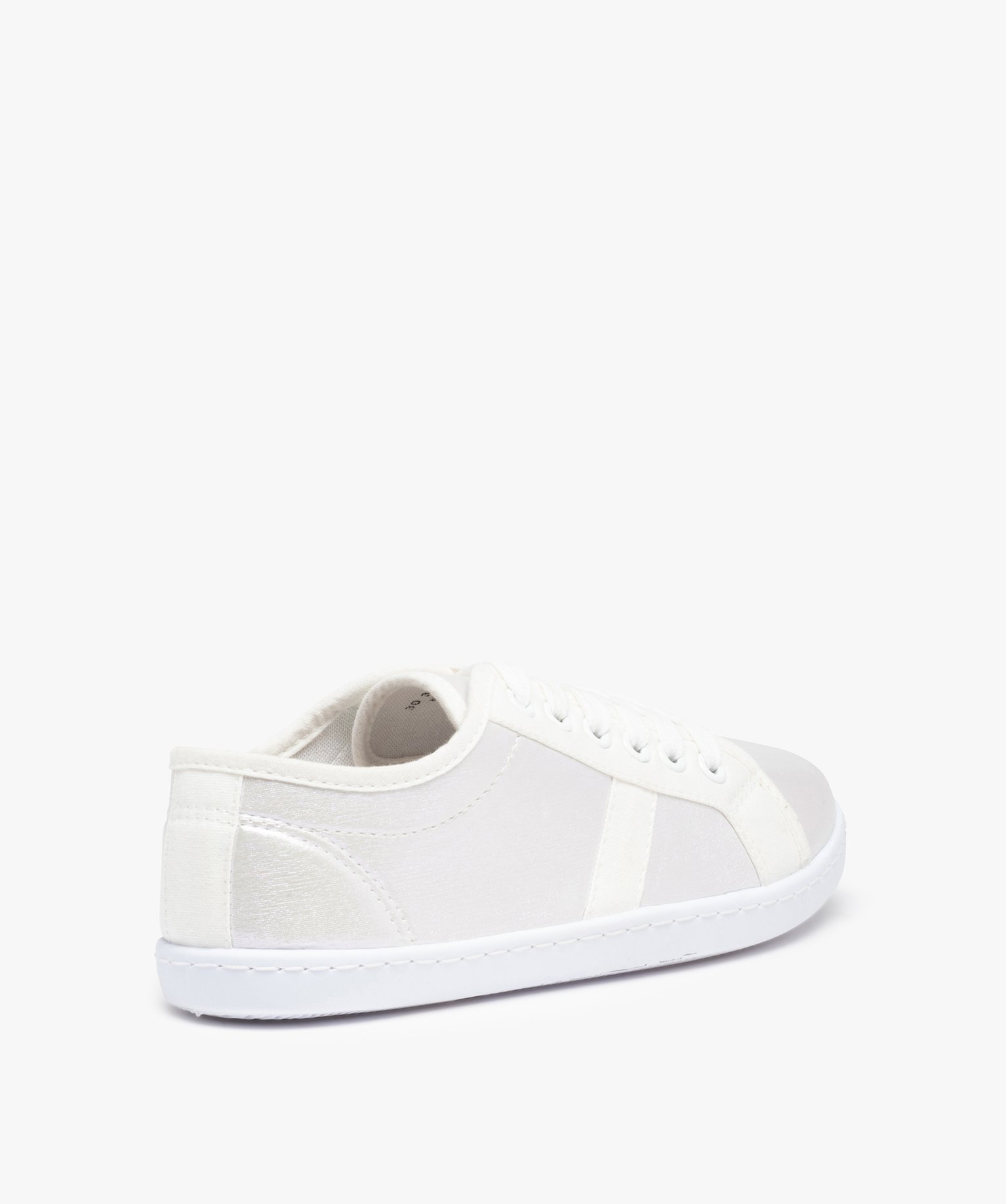 Baskets femme à semelle fine dessus toile irisée blanc | GEMO