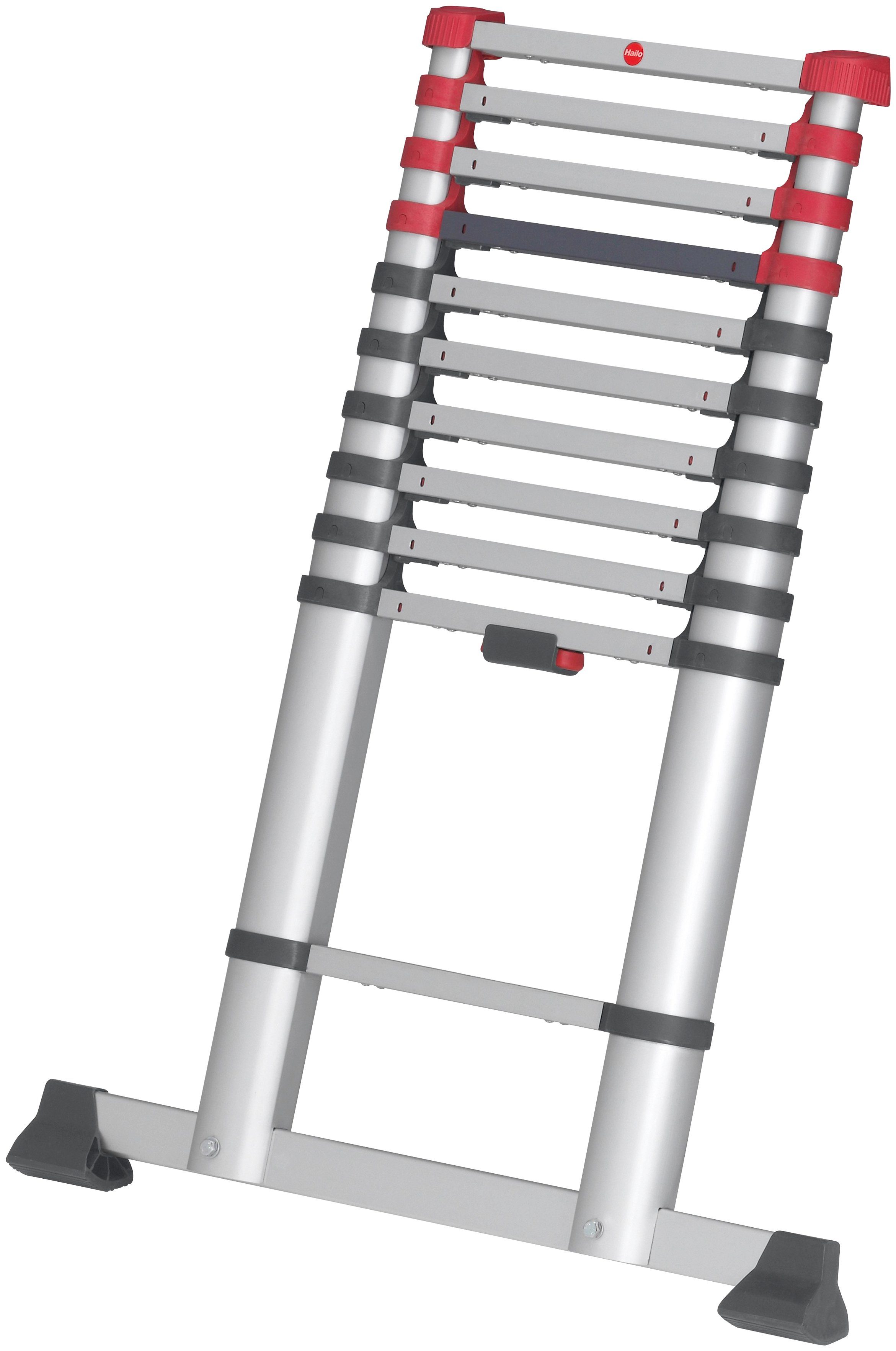 Hailo Teleskopleiter FlexLine, Alu-Sicherheits-Teleskopleiter 11 Sprossen