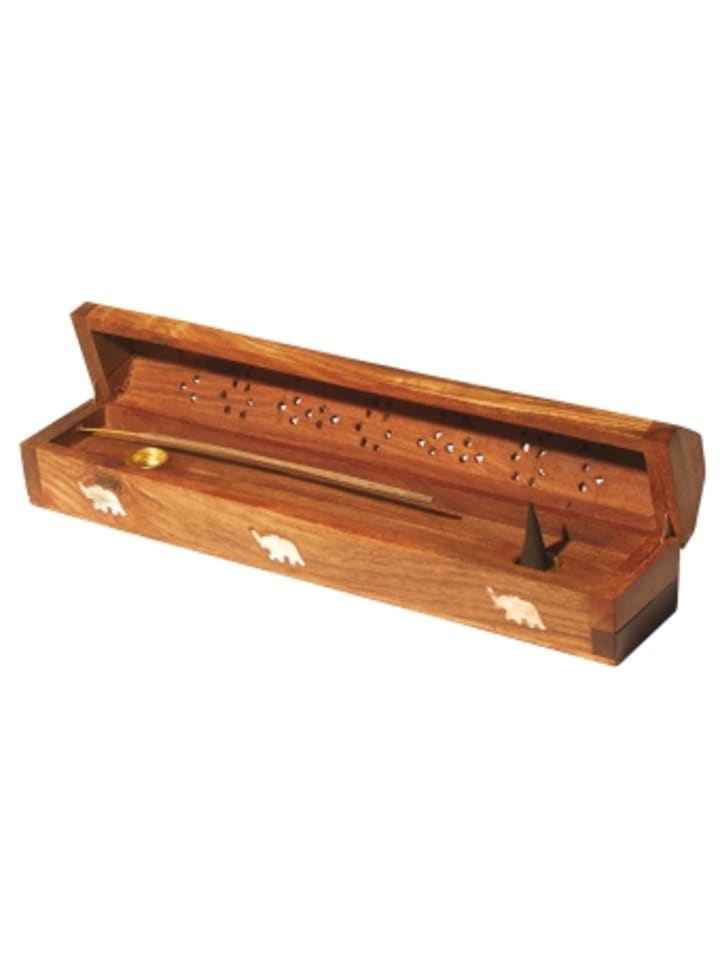 Saraswati Design Nonbook - India Truhe Holz 30 x 6 cm, Räucherstäbchenhalter günstig kaufen onesize