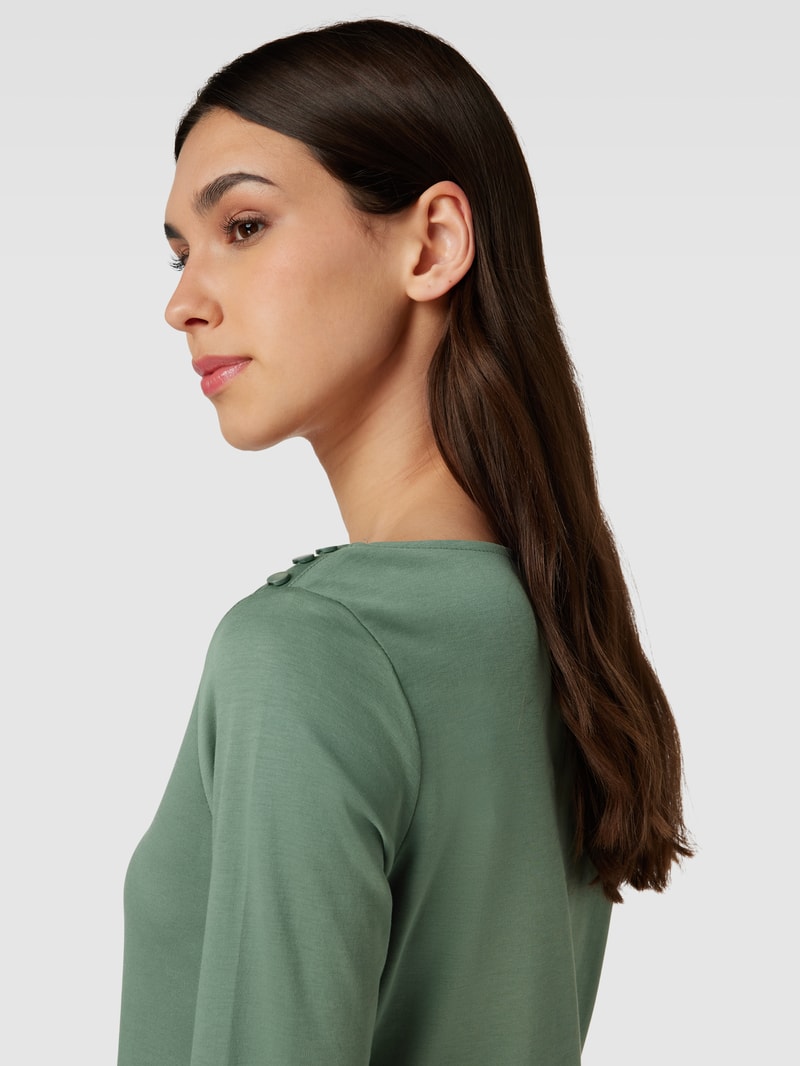 T-Shirt mit U-Boot-Ausschnitt in khaki