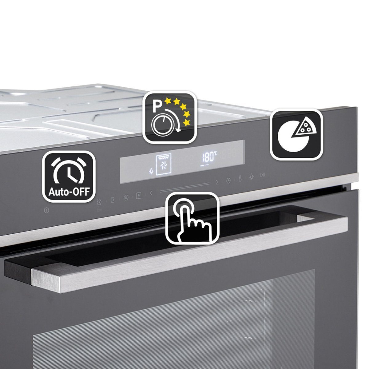 KKT KOLBE Einbaubackofen Backofen Elektroherd EB8017ED, mit 2-fach Teleskopauszug, DampfClean, Katalytische Platten, 60cm / 72 l / Heißluft / Teleskopauszüge / Katalyse-Reinigung / Touch