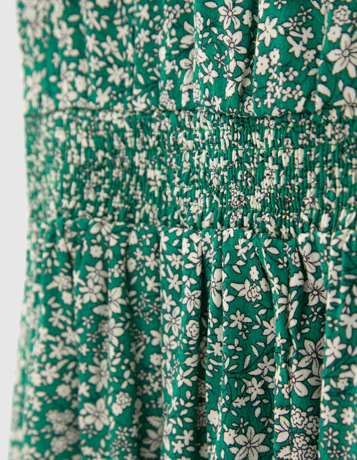 Robe longue verte LENZING™ ECOVERO™ micro fleurs fille