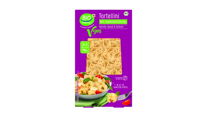 BIO PRIMO Bio vegane Tortellini mit Gemüsefüllung 250 g