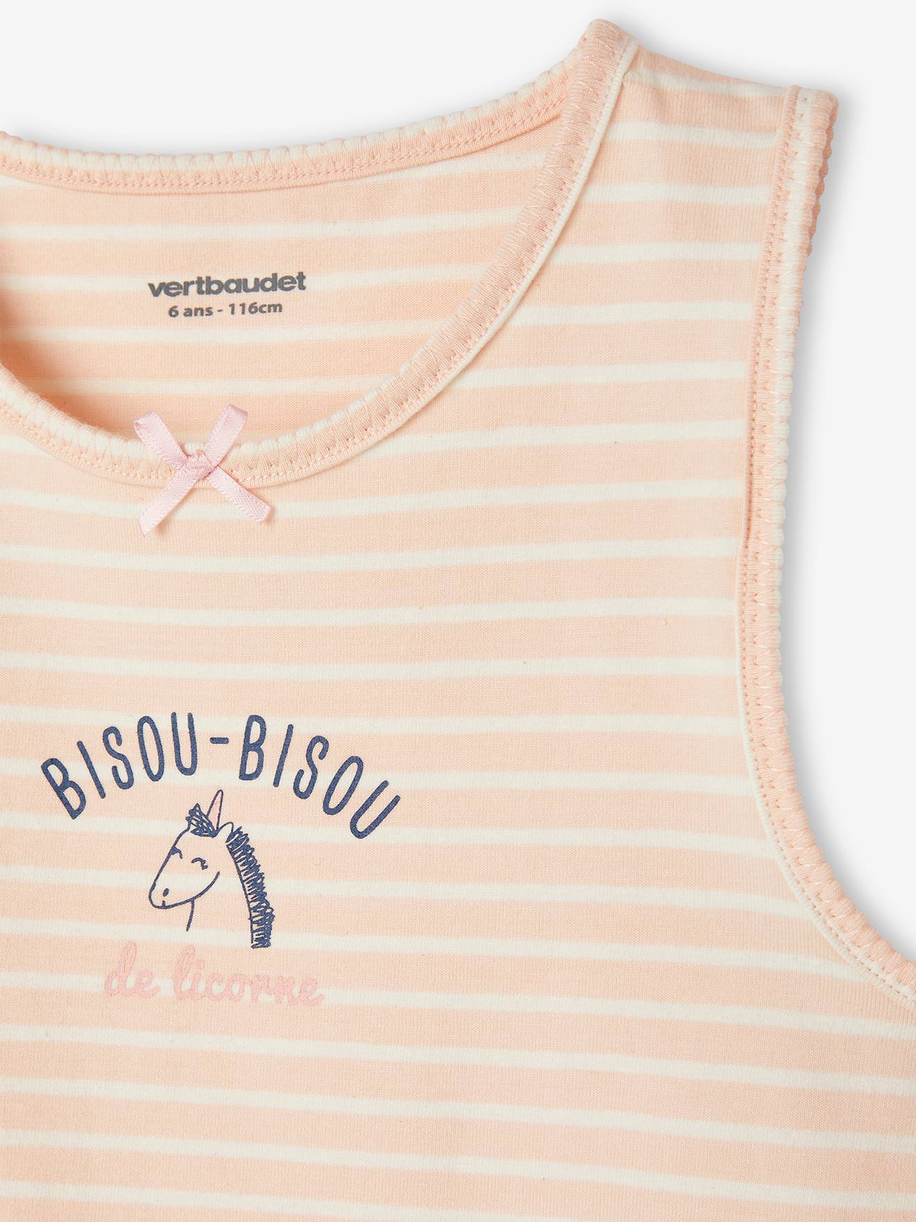 Lot de 2 débardeurs imprimés fille rose pâle