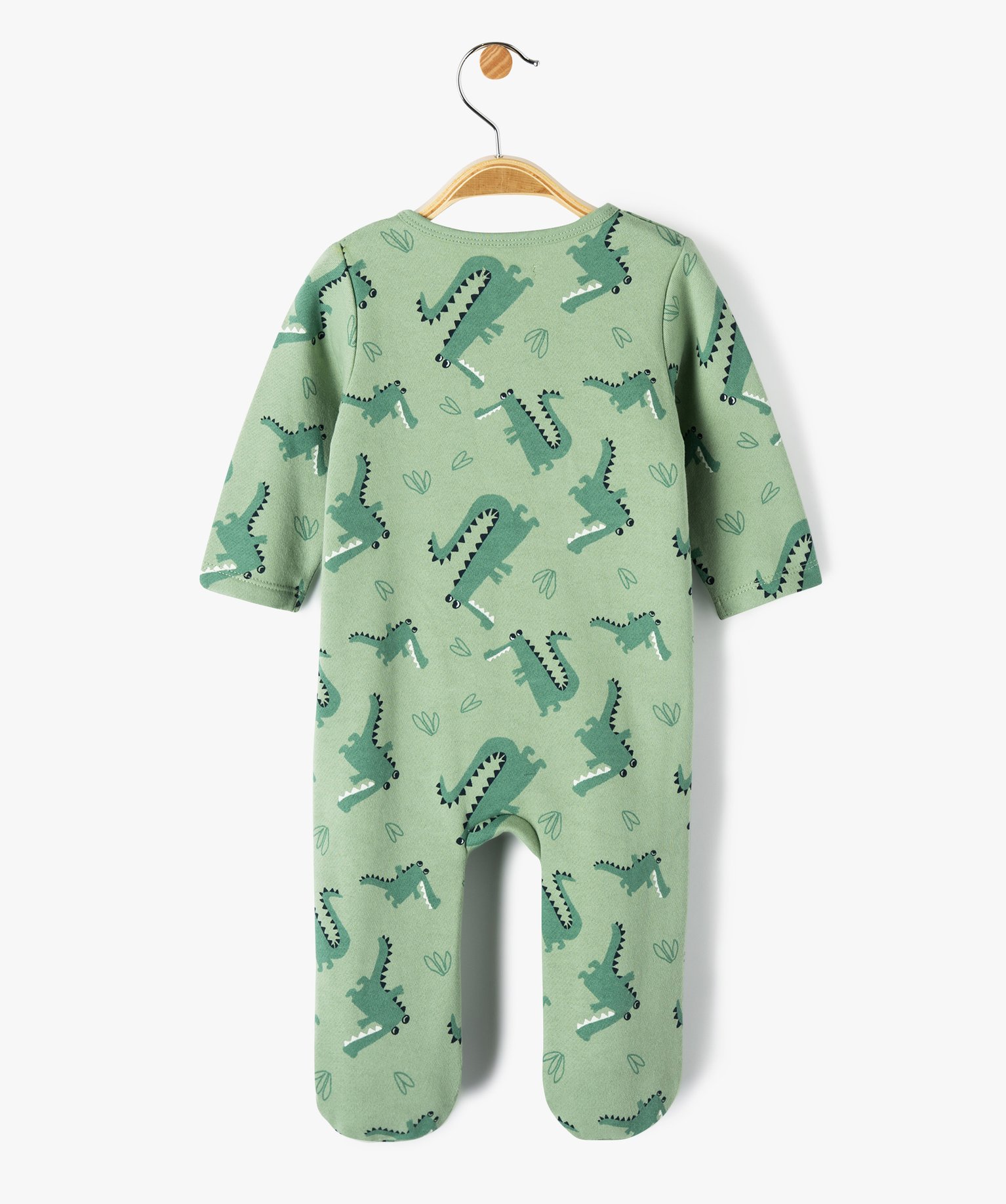 Pyjama dors-bien zippé intérieur molletonné bébé vert | GEMO
